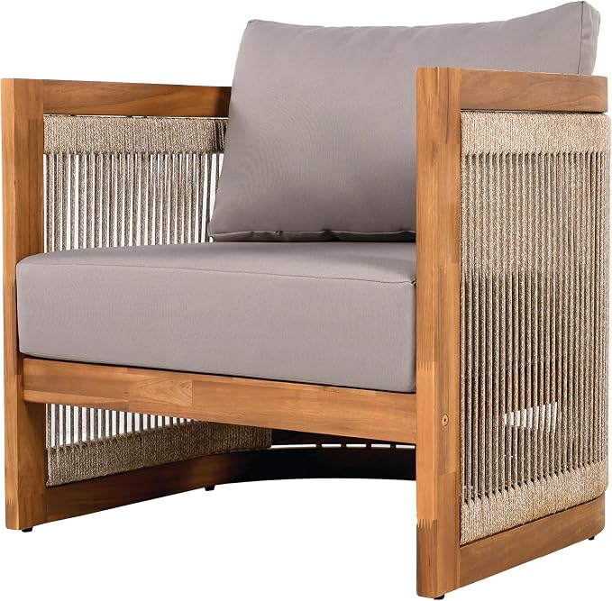 Merax 4-Piece Patio Premium Acacia Wood Outdoor Furniture Set, All Weather - Image 3