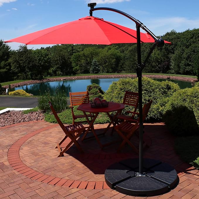 Sunnydaze 10' Solar Offset Patio Umbrella - Image 4