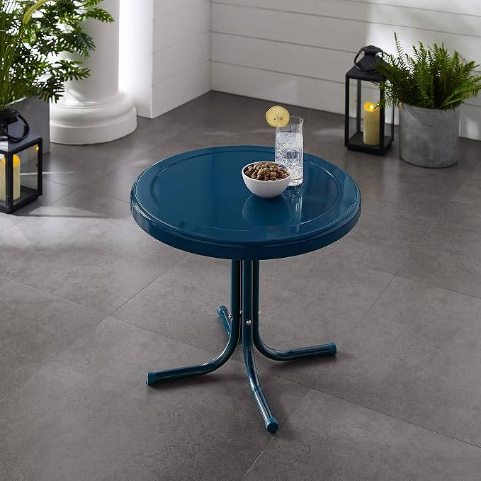 Crosley Furniture Griffith Weather Resistant Retro Metal Outdoor Side Table - Image 10