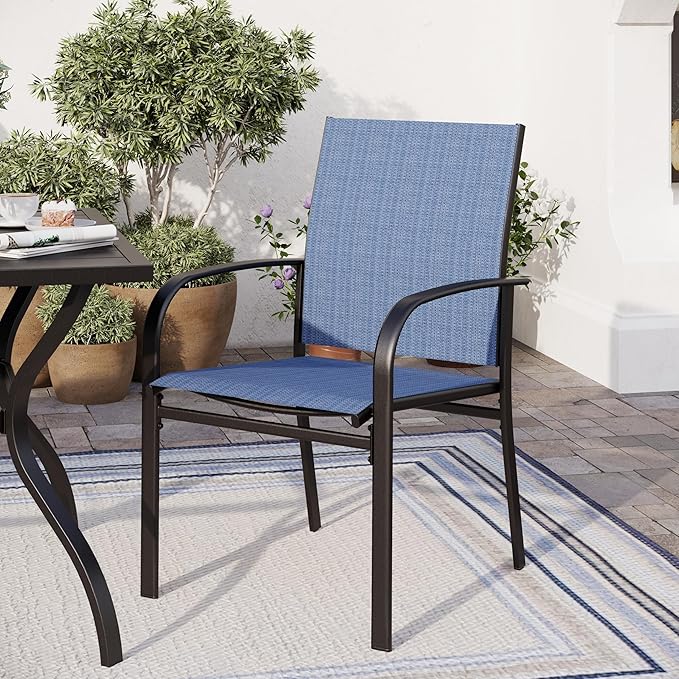 5 Piece Patio Dining Set for 4, Outdoor Table and Chairs Set for Lawn Backyard - Image 8