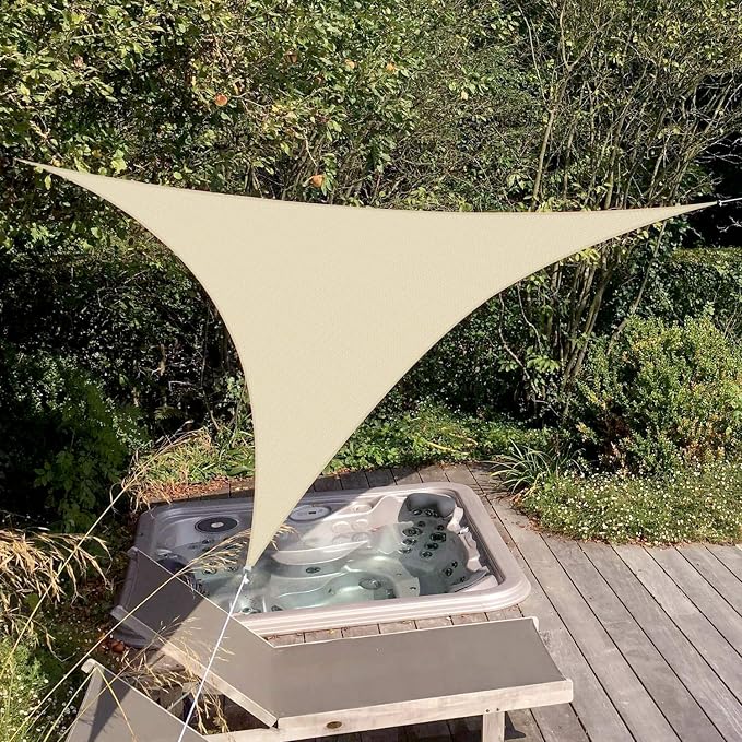 Patio Paradise 10' x 10' x 9'10" Sun Shade Sail Triangle Canopy, Permeable - Image 5