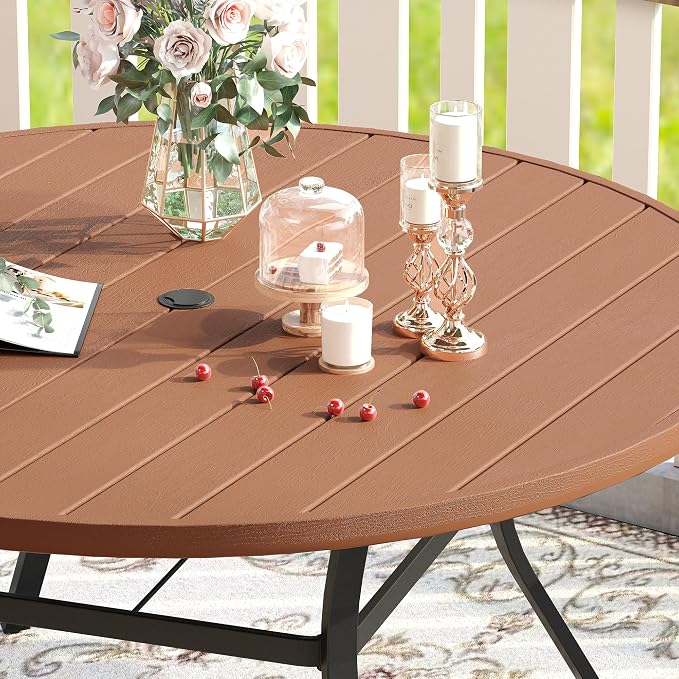 VICLLAX 60" Outdoor Round Patio Table - Image 7