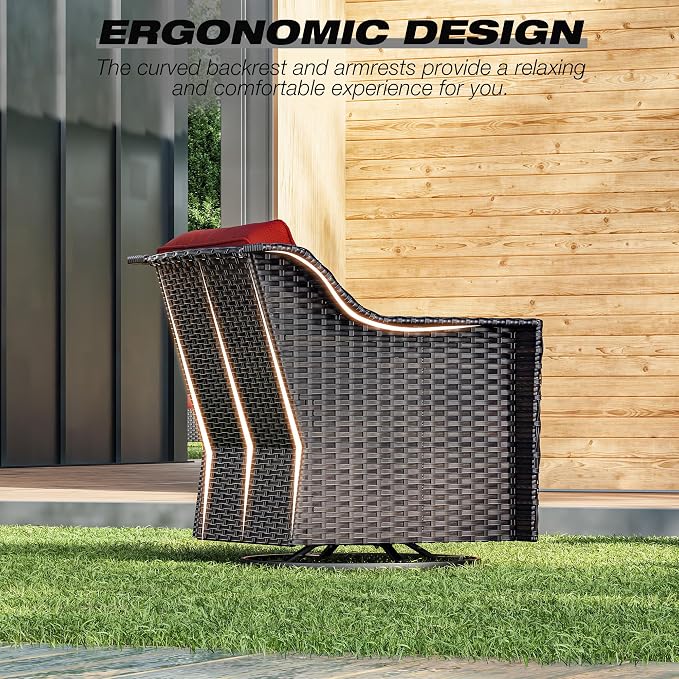 Joyside Wicker Patio Furniture Sets, 4 Pieces Upgraded Large Size Outdoor - Image 5