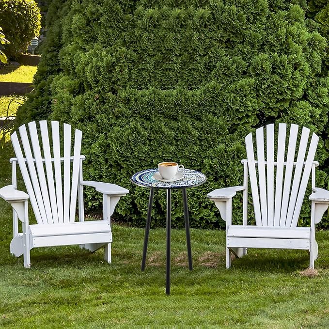 1 Pack Metal Outdoor Side Table Small Outside Round End Table - Image 7