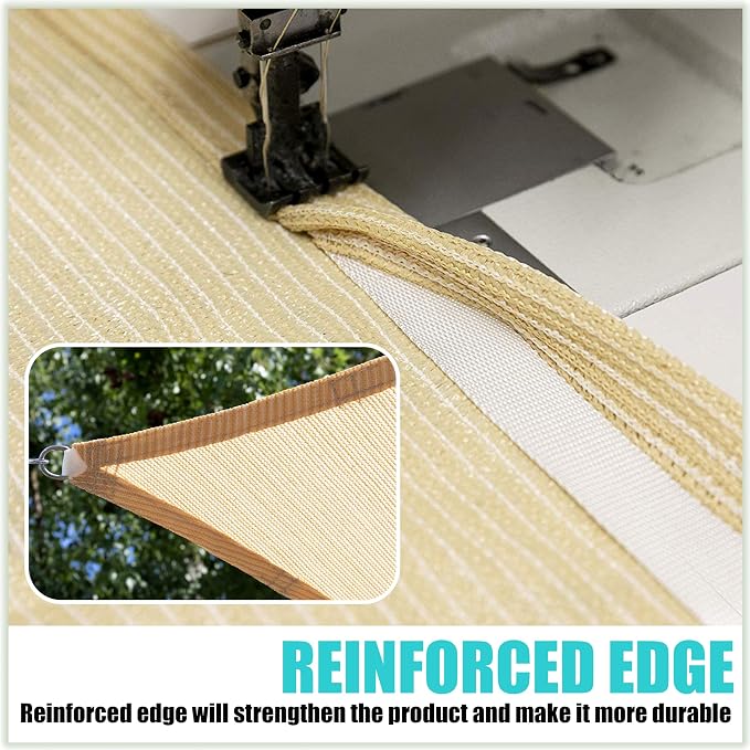 Amgo Custom Size 6' x 9' x 10.8' Black Right Triangle Sun Shade Sail Order to - Image 3