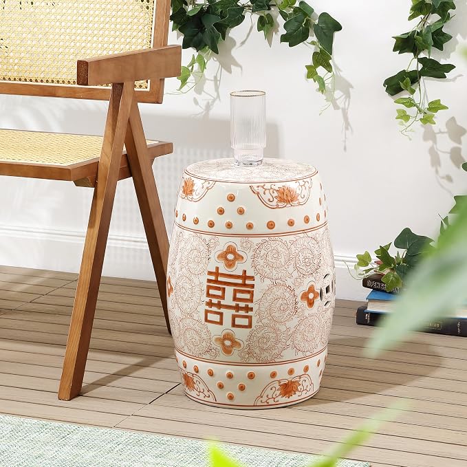 JONATHAN Y TBL1013D Double Happiness 18" Chinoiserie Ceramic Drum - Image 6