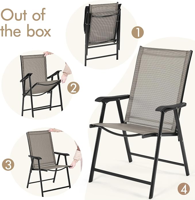 Yaheetech Patio Dining Chairs Set of 2, Portable Dining Chairs - Image 8