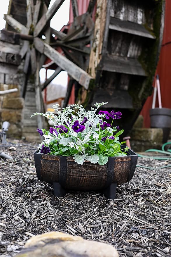 The HC Companies Whiskey Barrel Planter Bowl - Image 3