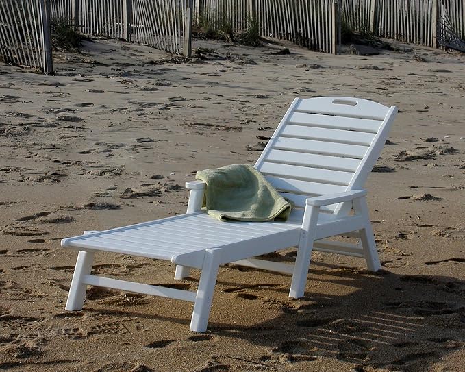 POLYWOOD NCC2280GY Nautical Arms Chaise, Slate Grey - Image 2