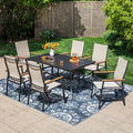 PHI VILLA 7 PCS Outdoor Dining Set, Patio Metal Furniture Set by PHIVILLAThepioneerofcomfortablehouseholdsupplies