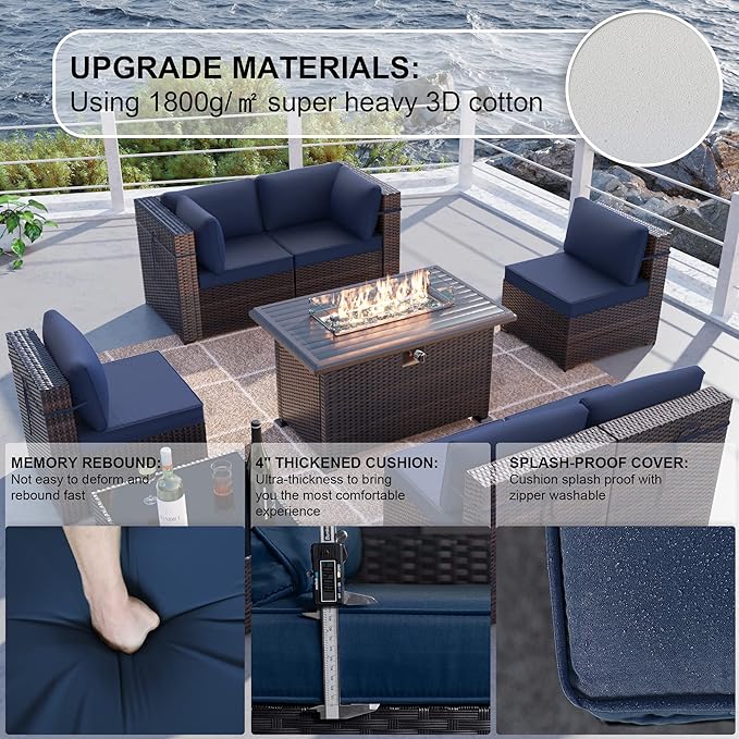 Kullavik 8 Pieces Outdoor Patio Furniture Set - Image 4