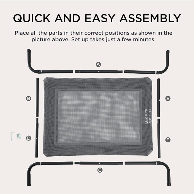 Bedsure Outdoor Elevated Dog Bed Large Sized Dog, Portable Indoor & Outdoor - Image 8