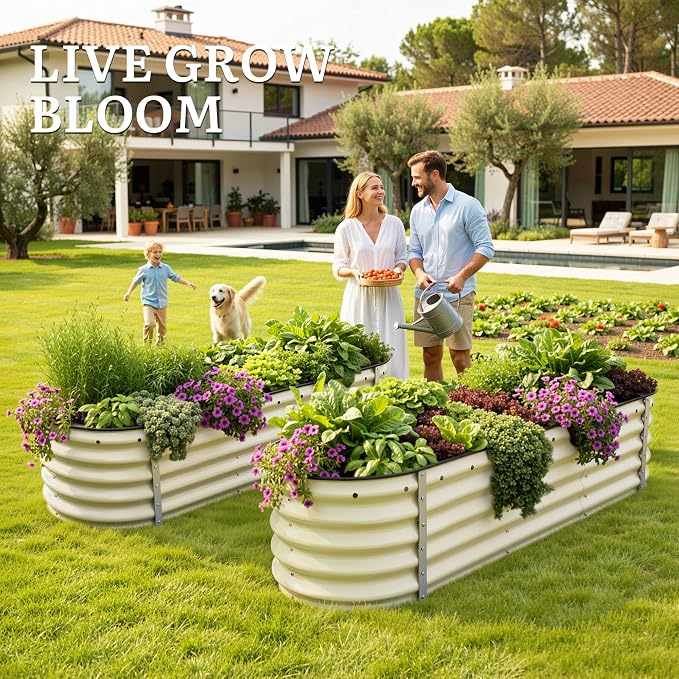 YITAHOME 17" Tall 6 in 1 Large Raised Garden Bed Kit, 6.5x2x1.4ft Galvanized - Image 2