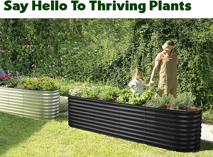Plant & Plot Galvanized Raised Garden Beds Outdoor // 8×2×2 ft Planter Raised - Image 4