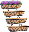 24in 4pcs Planter Box with Coco Liner, Rust-Resistant Metal Frame, Drainage Hole by LAWYAMAI