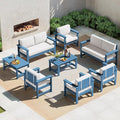 SERWALL 8 Pieces HDPE Outdoor Conversation Sofa Set by SERWALL