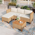 HERA'S HOUSE Small Patio Furniture Set, 3 Pieces Wicker Outdoor Sectional Sets by HERASHOUSE