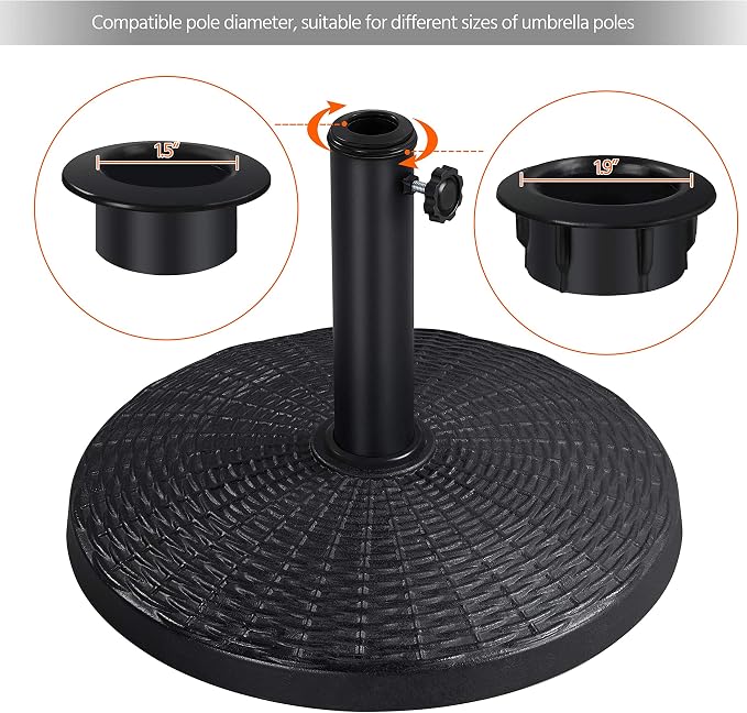 Yaheetech 22 lbs Heavy Duty Outdoor Umbrella Base 18" Round Patio Umbrella - Image 4