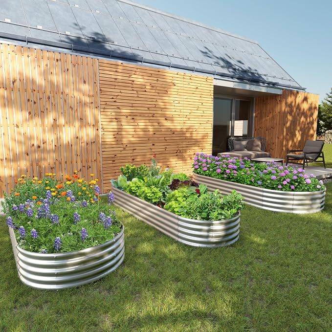 2PCS 6x3x1ft Galvanized Metal Raised Garden Bed Kit, Outdoor Planter Box - Image 7