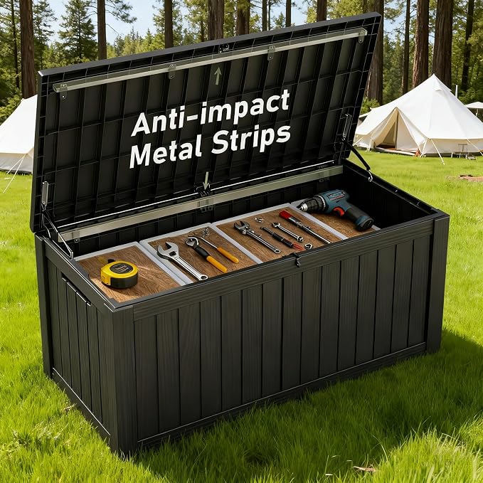 Outdoor Storage Box, Resin Deck Boxes Indoor and outdoor, Waterproof Storage - Image 5