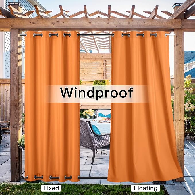 NICETOWN Canvas Outdoor Curtains 2 Panels = 110" Wide by 95" L - Image 5