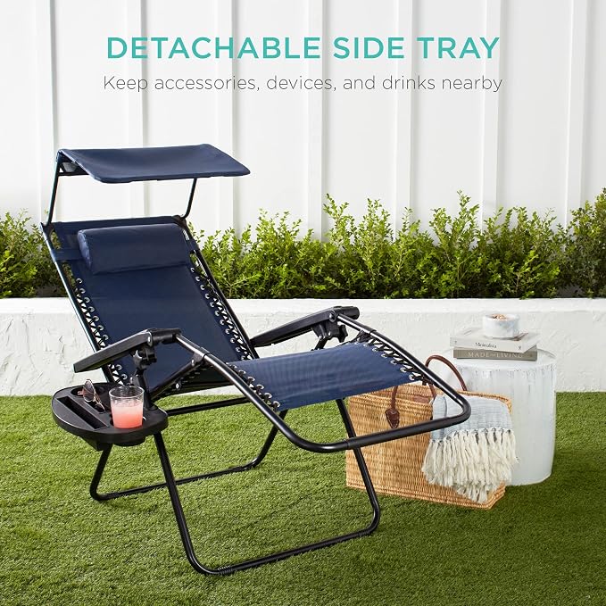 Best Choice Products Folding Zero Gravity Outdoor Recliner Patio Lounge Chair - Image 7