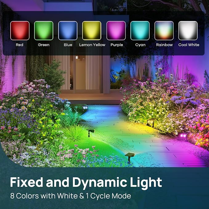 Linkind Solar Lights Outdoor Waterproof IP65, StarRay RGB Solar Spot Lights - Image 3