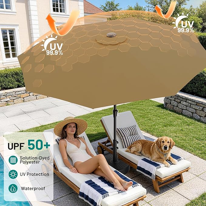 AreShark 9 FT Patio Umbrella for Outdoor, Outdoor Table Umbrella - Image 4