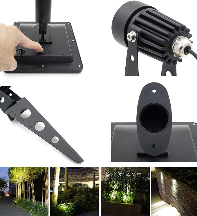 MINI 50X Twin Solar-Powered Cast Aluminium Warm White LED Spotlight 60-100 - Image 4