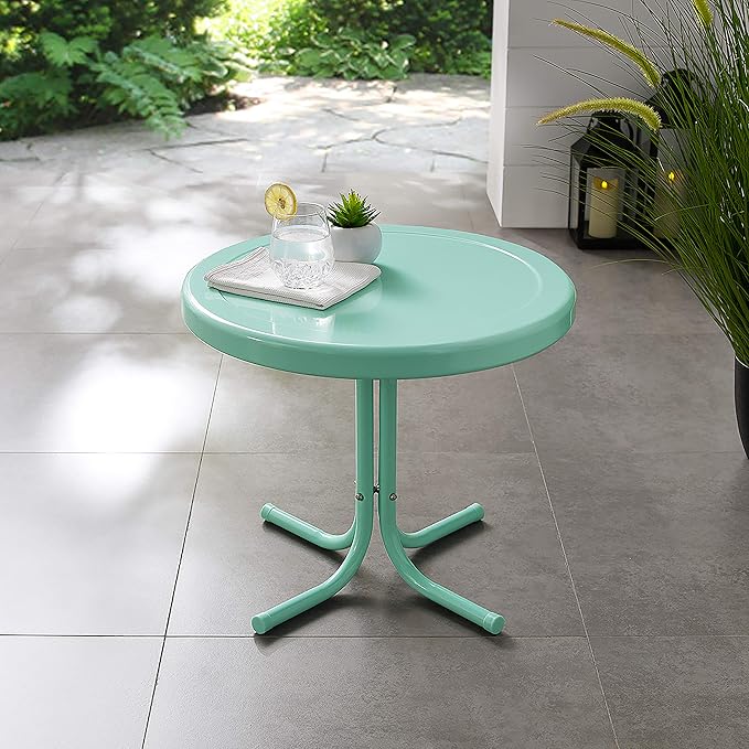 Crosley Furniture Griffith Weather Resistant Retro Metal Outdoor Side Table - Image 6
