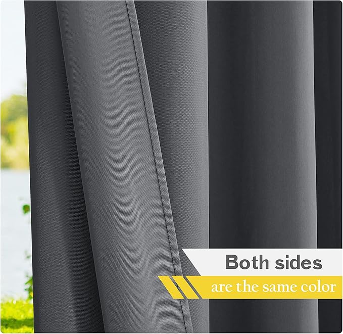 NICETOWN Canvas Outdoor Curtains Extra Wide - Image 4