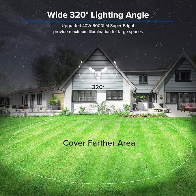 SANSI 40W 5000 LM LED Motion Sensor Outdoor Lights 5000K Daylight Super Bright - Image 2