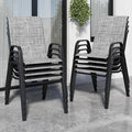 Patio Chairs Set of 8, Stackable Outdoor Dining Chairs by Vimstora