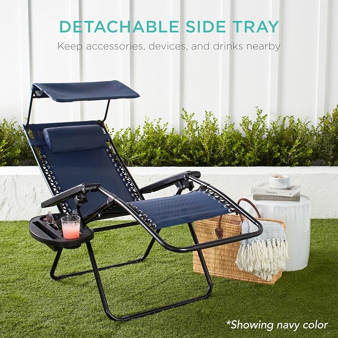 Best Choice Products Folding Zero Gravity Outdoor Recliner Patio Lounge Chair - Image 6