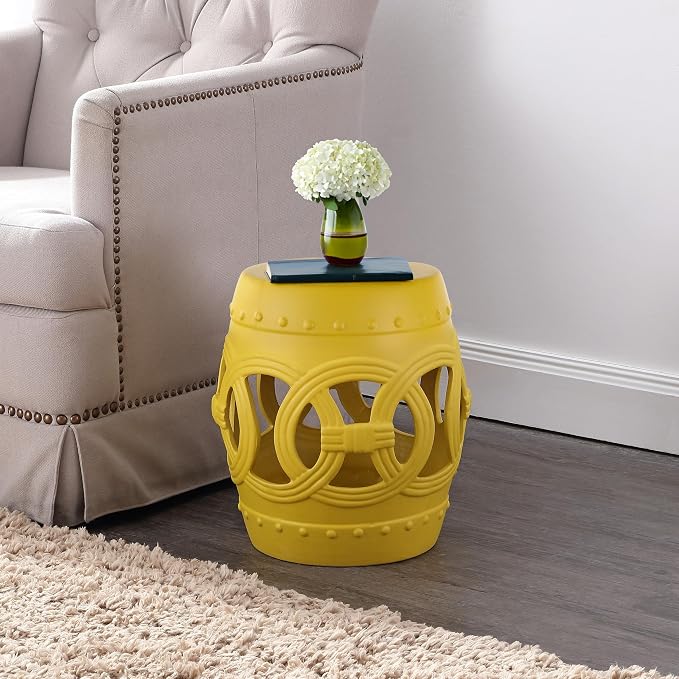 JONATHAN Y TBL1022E Lucky Coins 16" Chinese Ceramic Drum Indoor/Outdoor Garden - Image 6