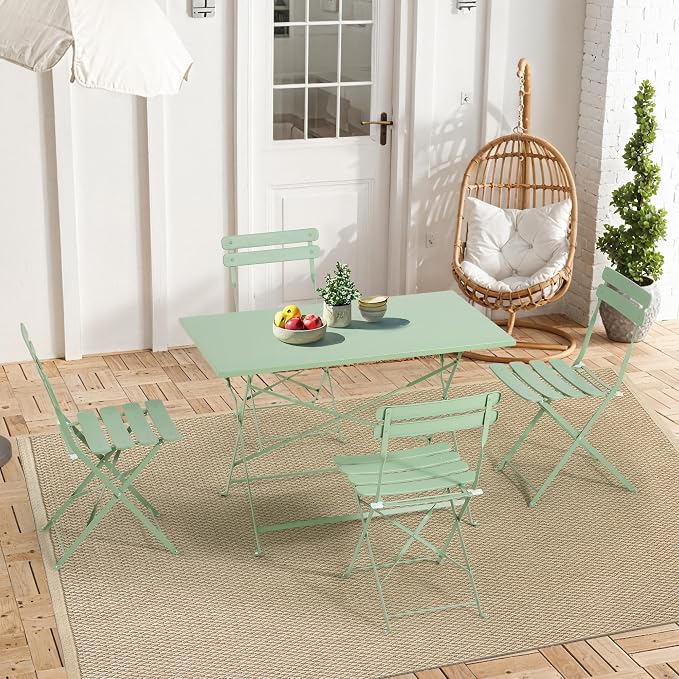 MELLCOM 5-Piece Foldable Patio Dining Set - Image 4