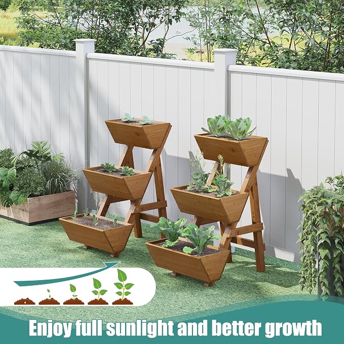 Small Raised Garden Bed, 3 Tier Vertical Garden Planter - Image 5