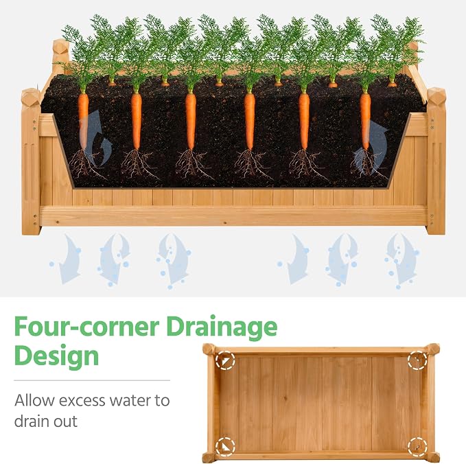 Yaheetech 46″ L × 23.5″ W × 16″ H Wooden Raised Garden Bed, Horticulture Wood - Image 8