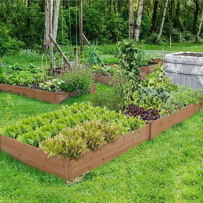 Yaheetech 8×4ft Wooden Horticulture Raised Garden Bed Divisible Elevated - Image 9