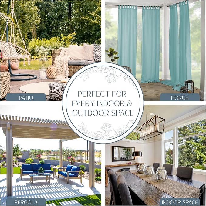 Elrene Home Fashions Matine Weatherproof Tab-Top Indoor/Outdoor Solid Color - Image 4