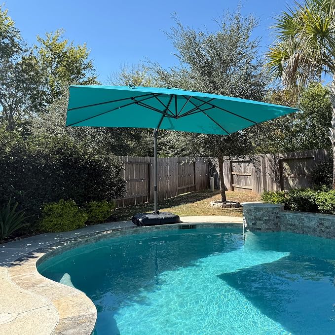 PURPLE LEAF 10' X 13' Patio Umbrella Outdoor Cantilever Rectangle Umbrella by PURPLELEAF