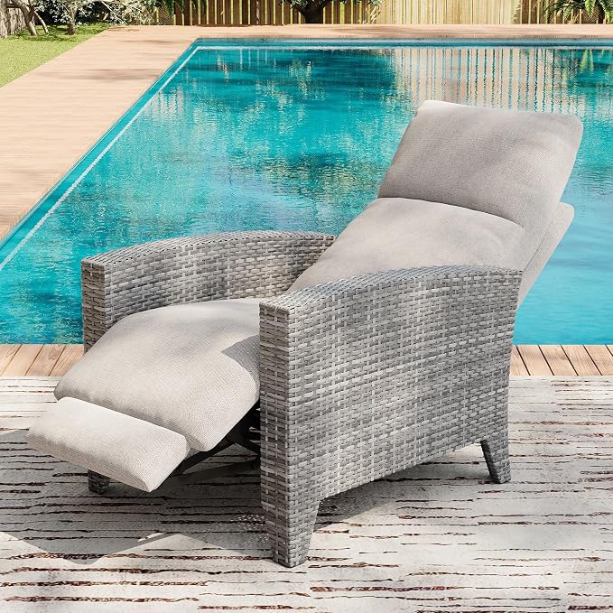 IDEALHOUSE Wicker Outdoor Recliner Reclining Patio Chairs - Image 4