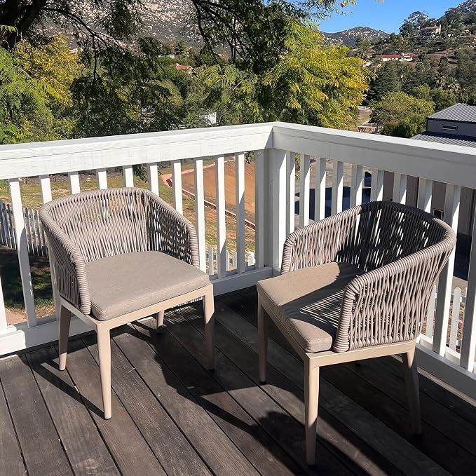 PURPLE LEAF 7 Pieces Outdoor Dining Set Patio Table and Chairs Set Aluminum - Image 2