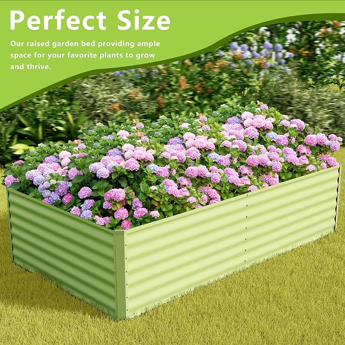 8x4x2FT Galvanized Raised Garden Bed, Galvanized Planter Boxes Outdoor - Image 5
