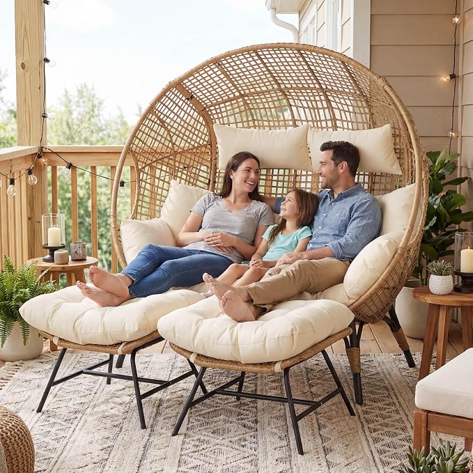 NICESOUL Indoor Outdoor Double Egg Chair - Image 2