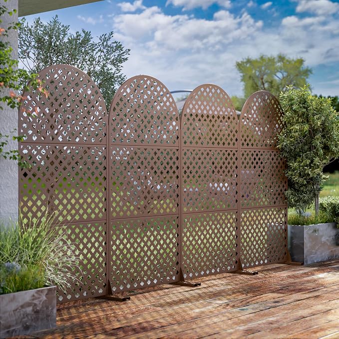 Casaphoria 72" H x 35" W Arched Metal Privacy Screen - Image 3