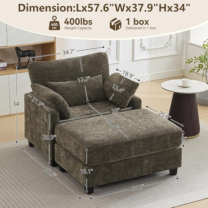 57.5" Oversized Chaise Lounge - Image 2