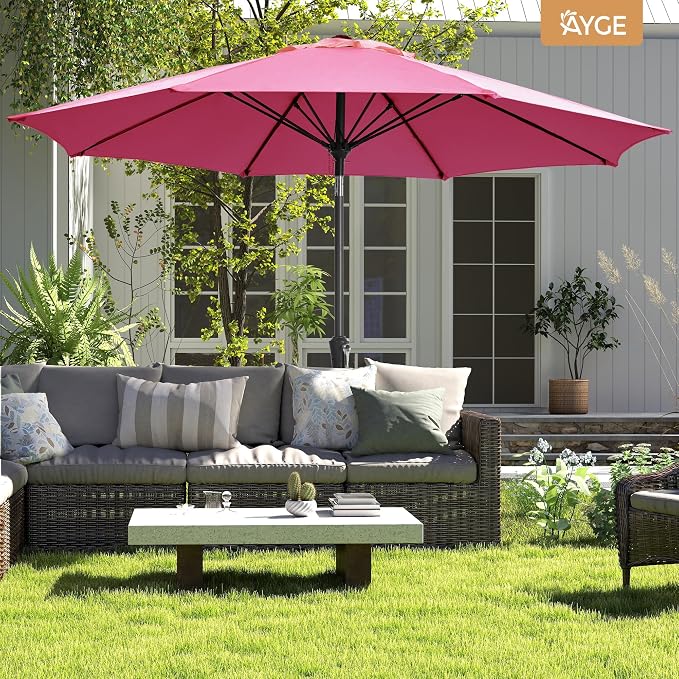 Ayge 9FT Large Outdoor Patio Umbrella Market Table Umbrella-UV Resistant - Image 8