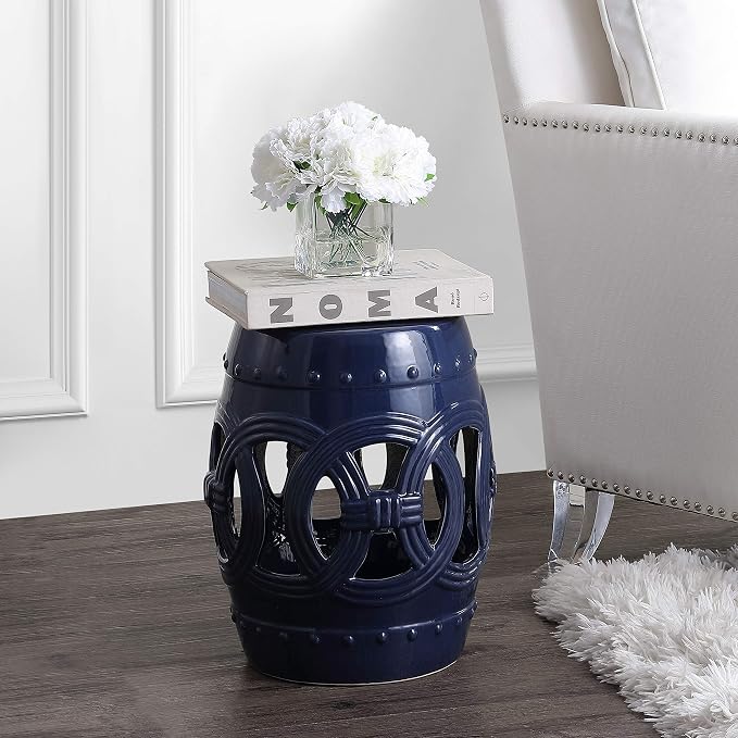 JONATHAN Y TBL1022B Lucky Coins 16" Chinese Ceramic Drum Indoor/Outdoor Garden - Image 2