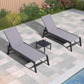 PURPLE LEAF Patio Chaise Lounge Set 4 Pieces Aluminum Outdoor Lounge Chairs by PURPLELEAF